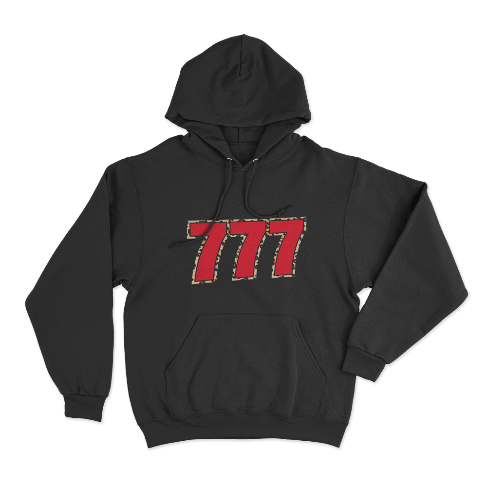 777 Leopard Unisex Hoodie Black 777 Leopard Unisex Hoodie Black