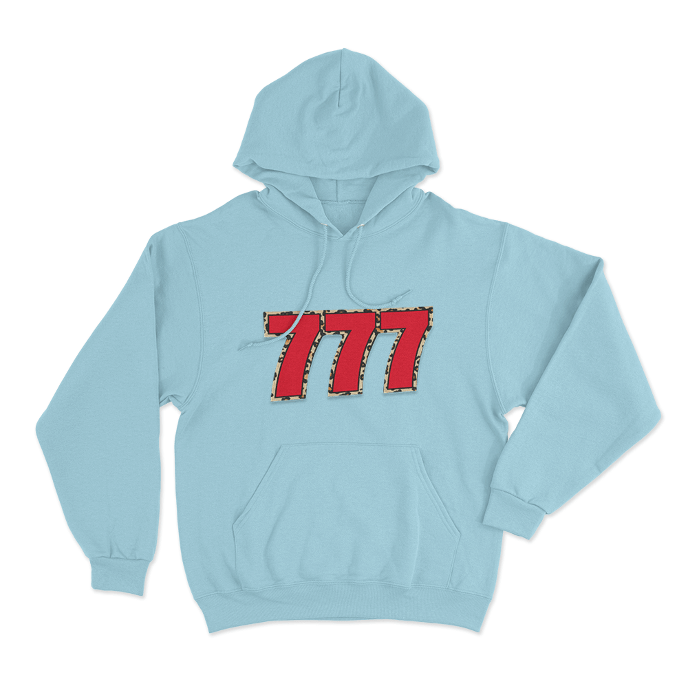 777 Leopard Unisex Hoodie Sky Blue 777 Leopard Unisex Hoodie Sky Blue