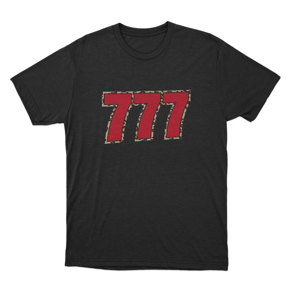 777 Leopard Unisex T Shirt Black 777 Leopard Unisex T Shirt Black