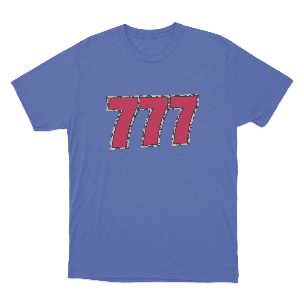 777 Leopard Unisex T Shirt Blue 777 Leopard Unisex T Shirt Blue