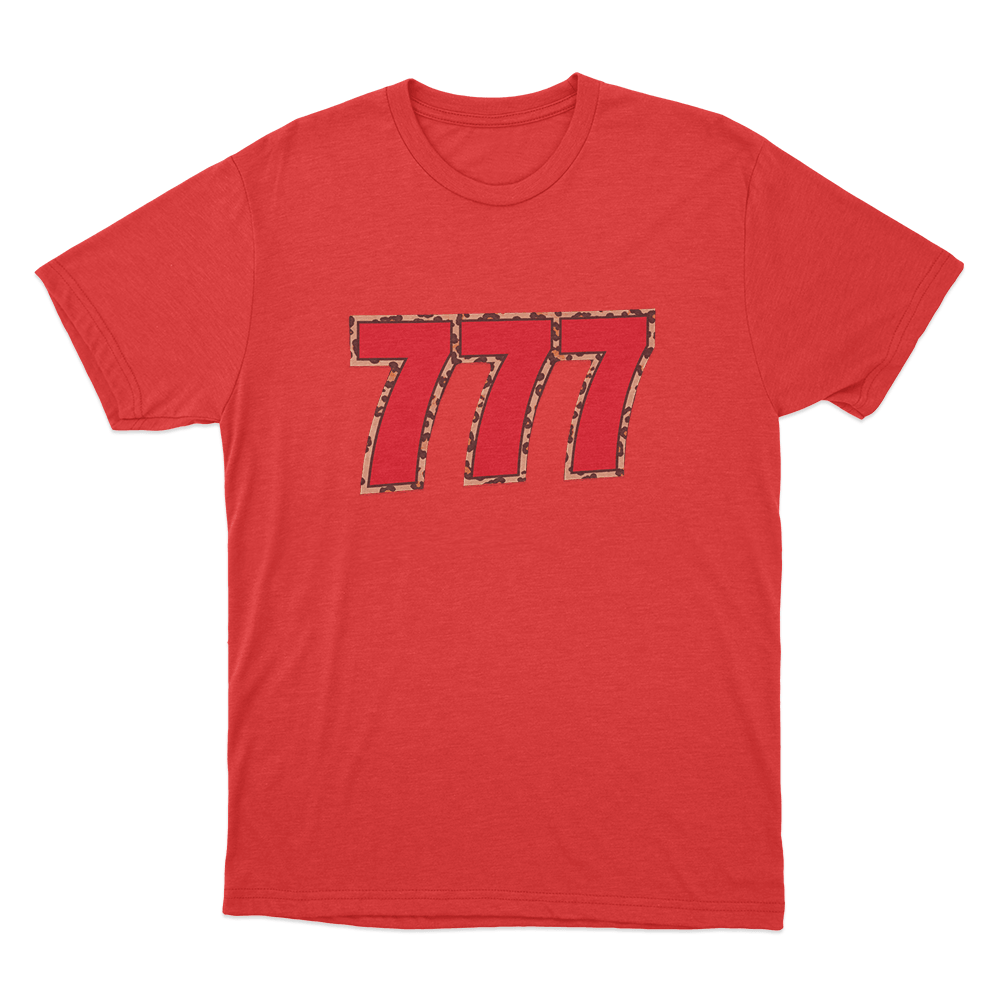 777 Leopard Unisex T Shirt Red 777 Leopard Unisex T Shirt Red