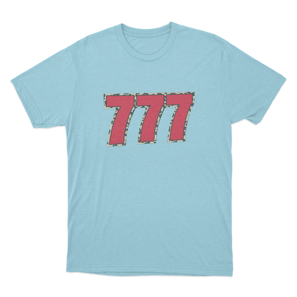 777 Leopard Unisex T Shirt Sky Blue 777 Leopard Unisex T Shirt Sky Blue