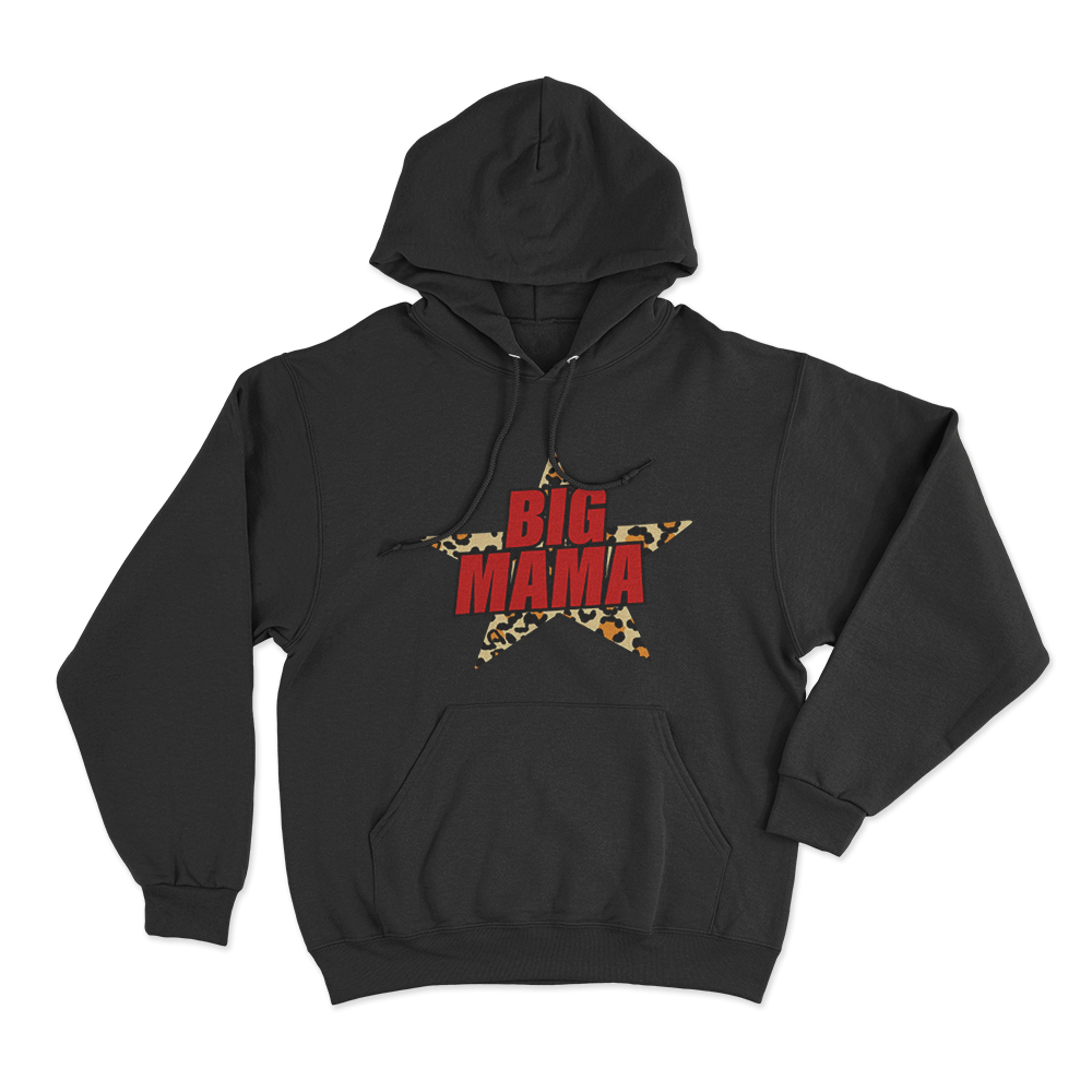 Big Mama Leopard Star Unisex Hoodie Black Big Mama Leopard Star Unisex Hoodie Black