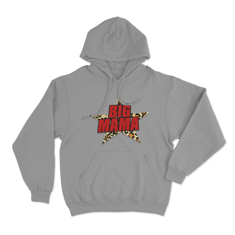 Big Mama Leopard Star Unisex Hoodie Grey Big Mama Leopard Star Unisex Hoodie Grey