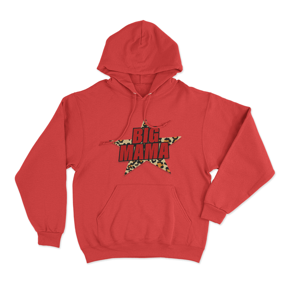 Big Mama Leopard Star Unisex Hoodie Red Big Mama Leopard Star Unisex Hoodie Red