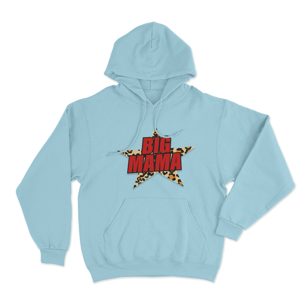 Big Mama Leopard Star Unisex Hoodie Sky Blue Big Mama Leopard Star Unisex Hoodie Sky Blue
