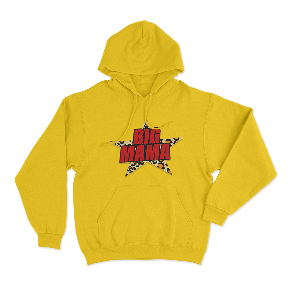 Big Mama Leopard Star Unisex Hoodie Yellow Big Mama Leopard Star Unisex Hoodie Yellow