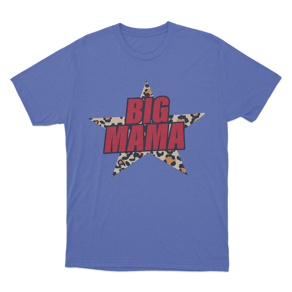 Big Mama Leopard Star Unisex T Shirt Blue Big Mama Leopard Star Unisex T Shirt Blue 1