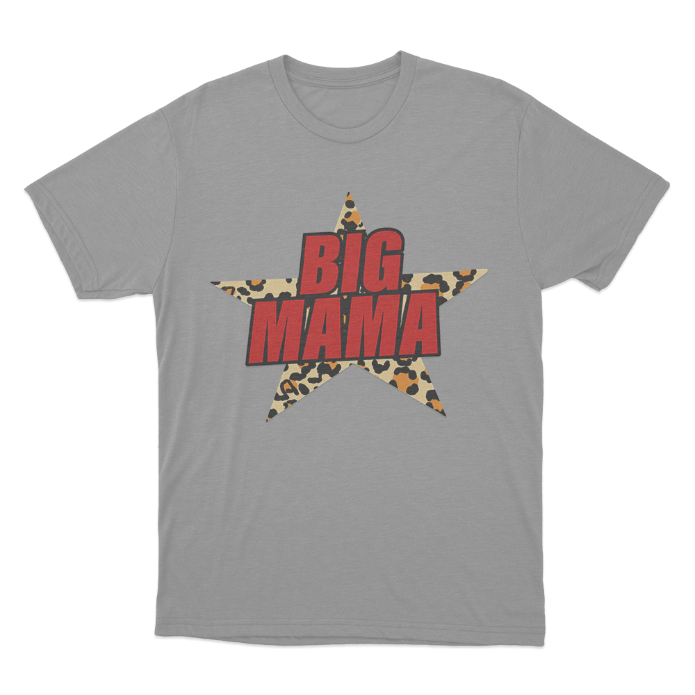 Big Mama Leopard Star Unisex T Shirt Grey Big Mama Leopard Star Unisex T Shirt Grey 1
